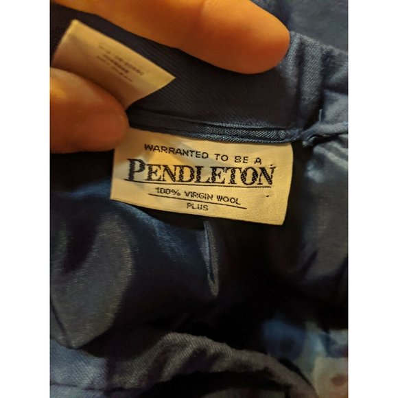 Pendleton Size 16W Straight Skirt Blue Slit Business Wool Womens - Picture 5 of 8